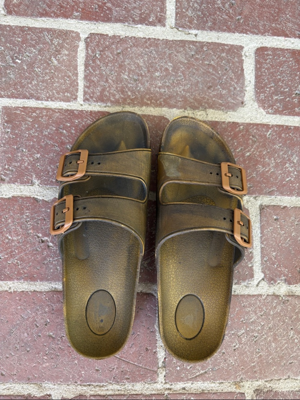 Aloha Island Two-Buckle Mixed Color Slide Sandals